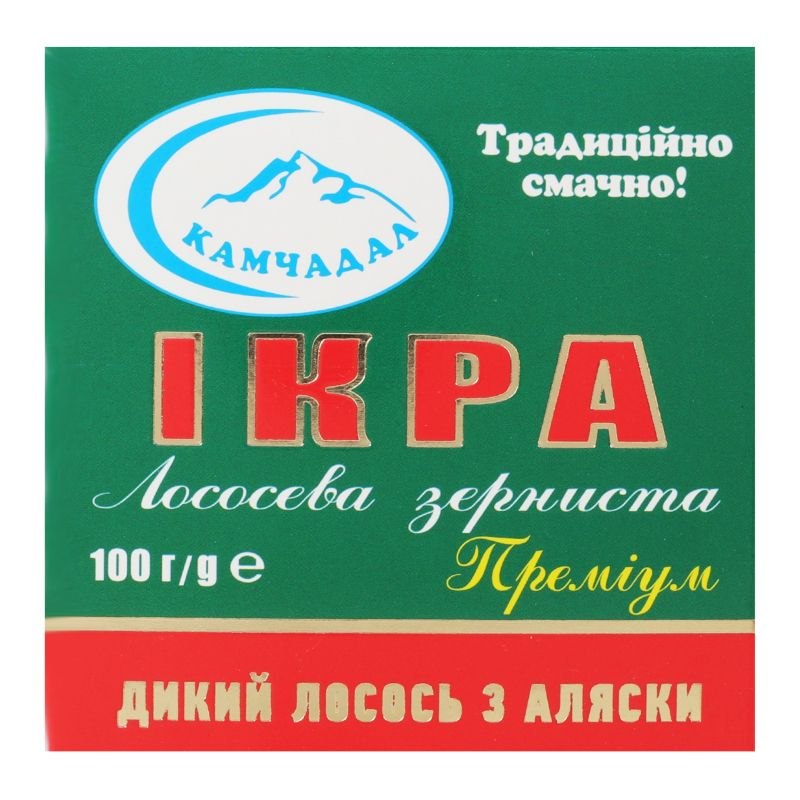Ікра лосось зерно Камчадал ПРЕМІУМ з/б ключ 100г
